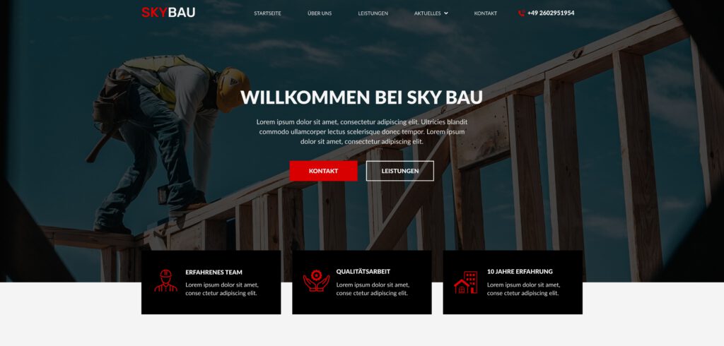 Skybau Website Screenshot